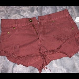 Bullhead Terra Cotta Denim distressed Shorts